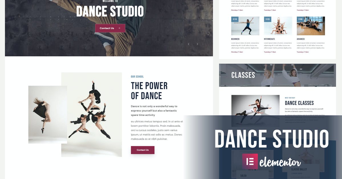 Dance Studio – Elementor Template Kit
