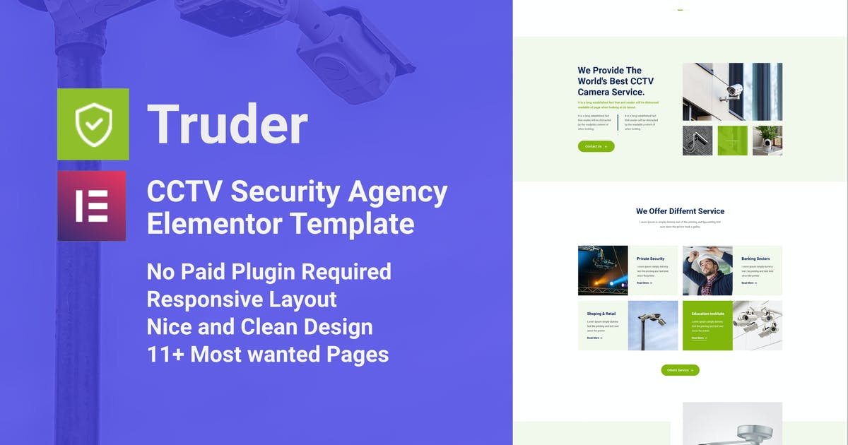 Truder – CCTV Security Service Elementor Template Kit