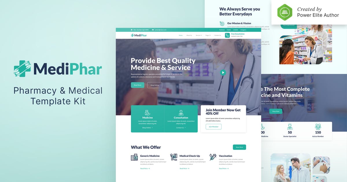 Mediphar – Pharmacy & Medical Elementor Template Kit