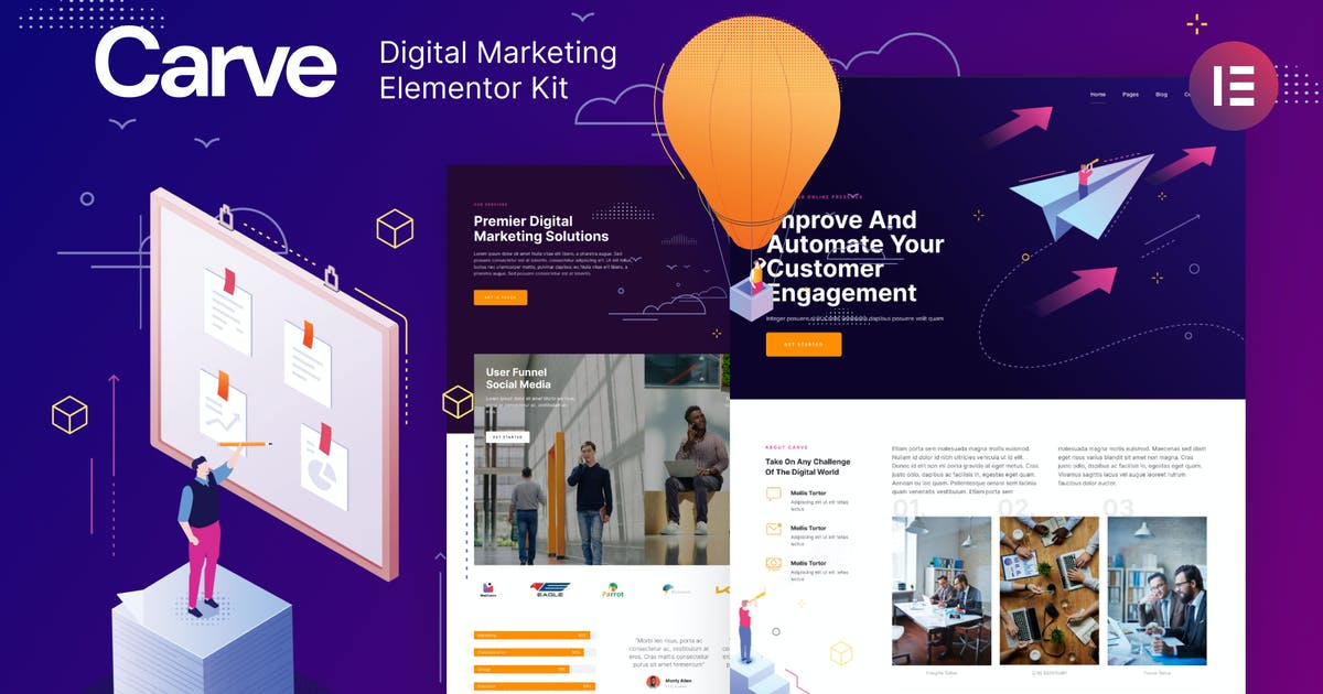 Carve — Digital Marketing Elementor Template Kit