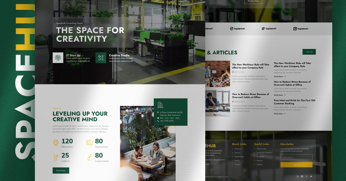 Spacehub – Coworking & Creative Space Elementor Template Kit