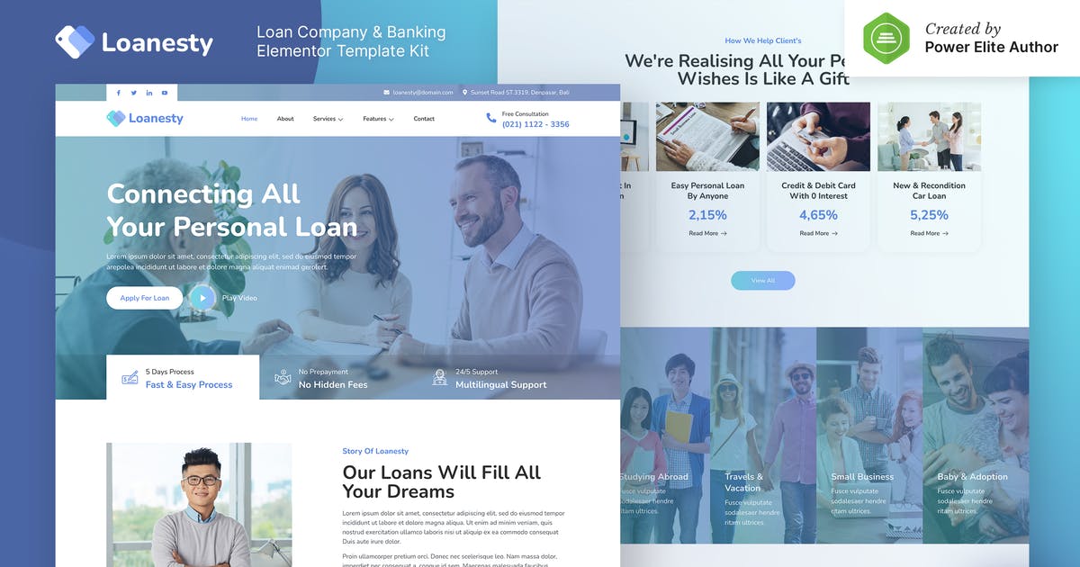 Loanesty – Loan Company & Banking Elementor Template Kit