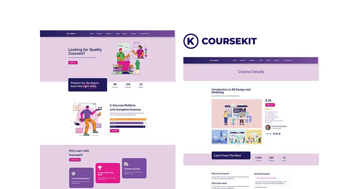 CourseKit – Online e-Learning Elementor Template Kit