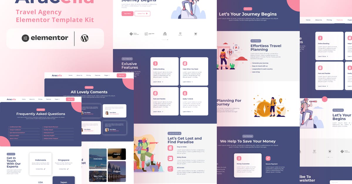 Aracelia – Travel Agency Elementor Template Kit