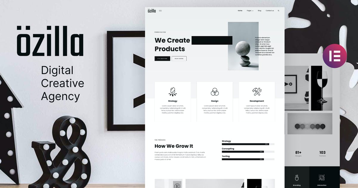 Ozilla – Digital Creative Agency Elementor Template Kit