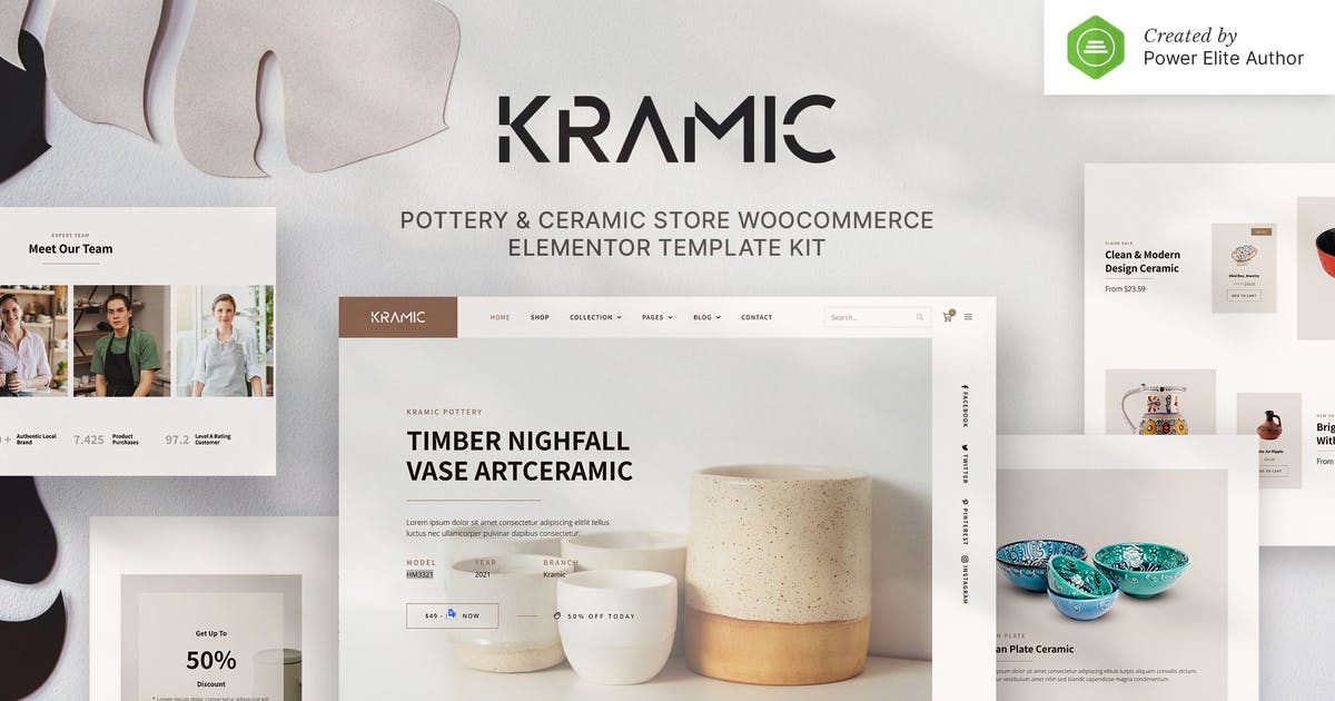 Kramic – Pottery & Ceramic Store WooCommerce Elementor Template Kit
