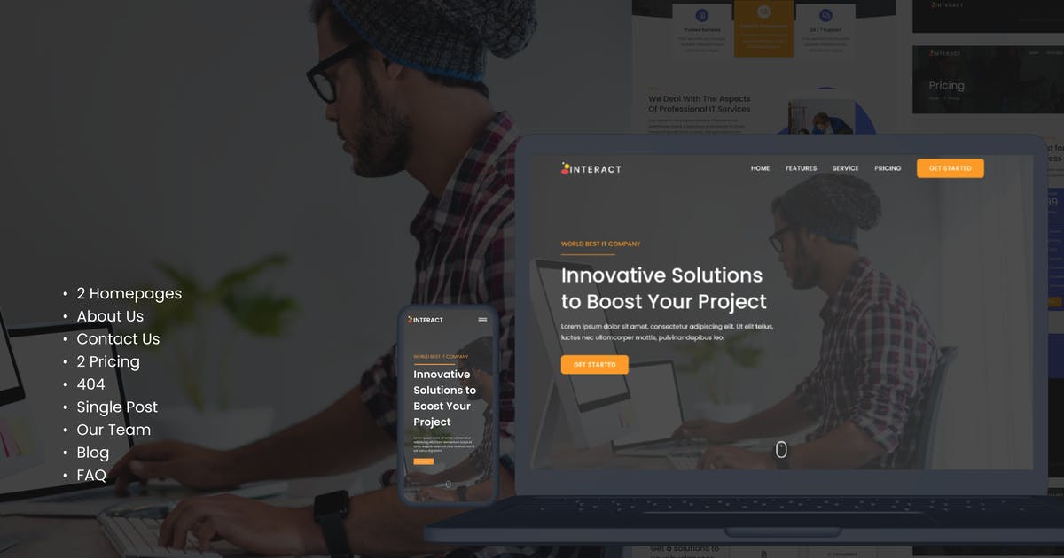 Interact – Digital Agency Elementor Template Kit