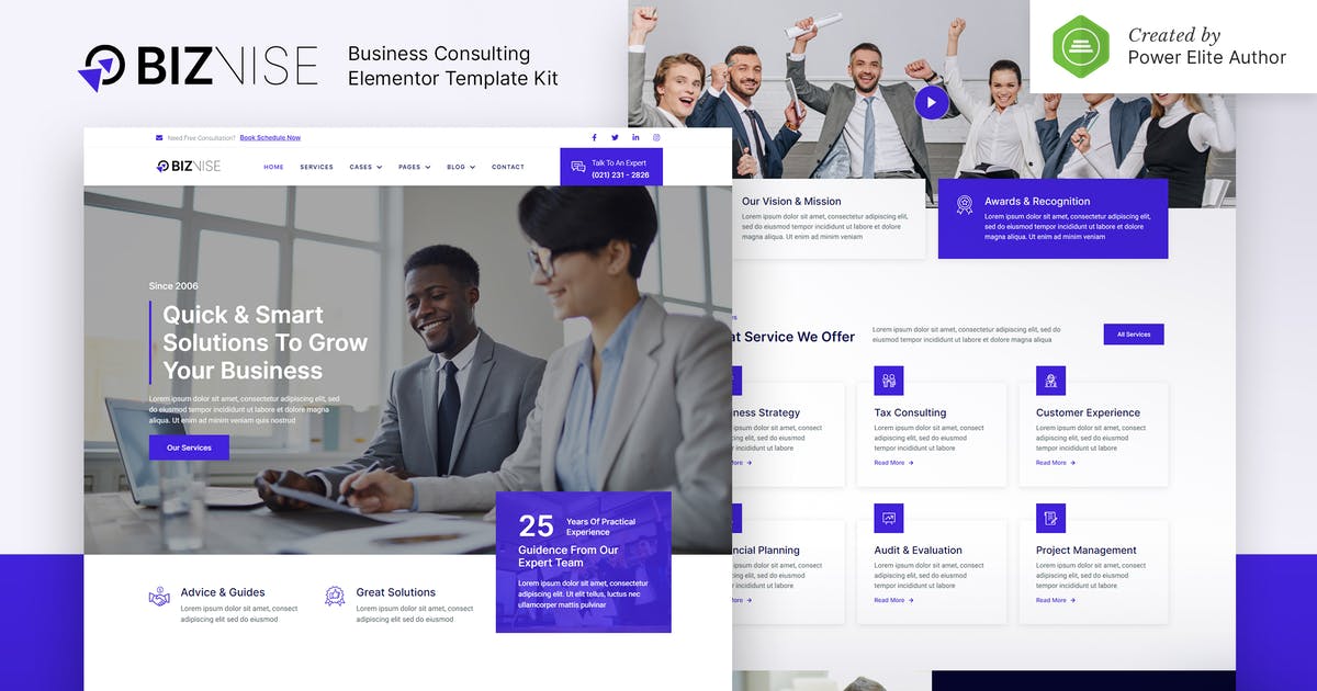 Biznise – Business Consulting Elementor Template Kit