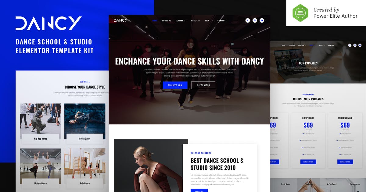 Dancy – Dance School & Studio Elementor Template Kit