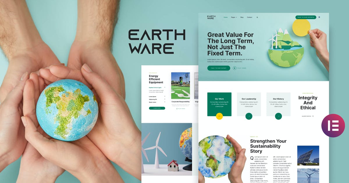 Earthware — Eco Green Renewable Energy Elementor Template Kit