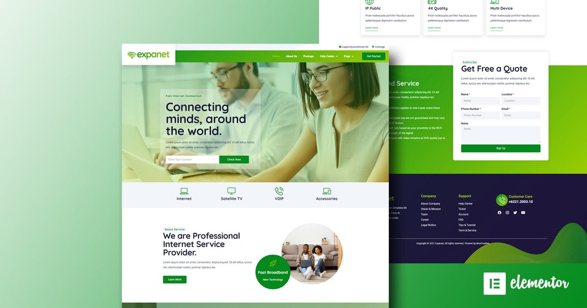 Expanet – Broadband & Internet Services Elementor Template Kit