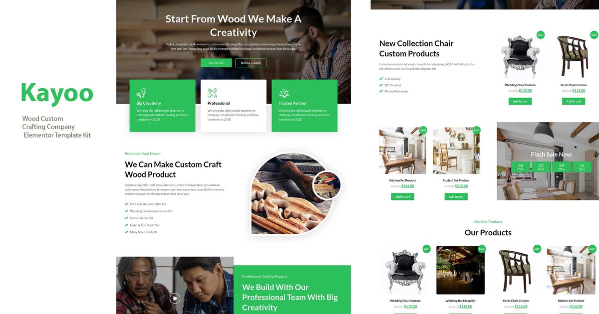 Kayoo – Wood Company Woocommerce Elementor Template Kit