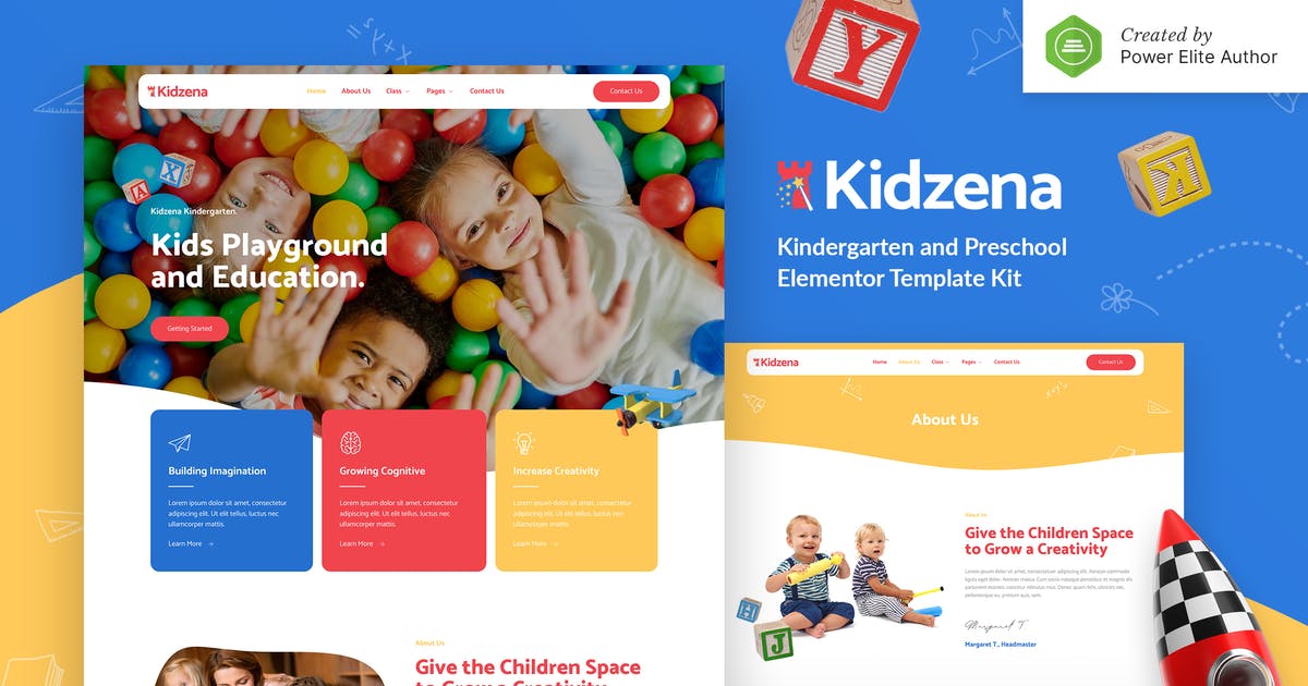 Kidzena – Kindergarten & Preschool Elementor Template Kit