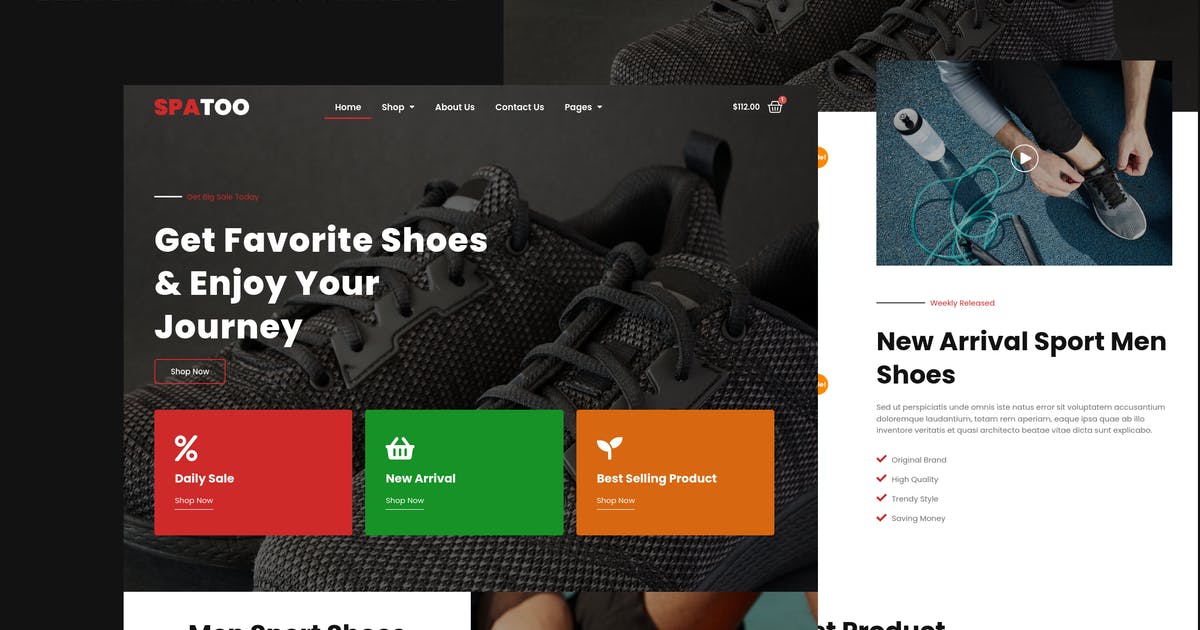 Spatoo – Modern Shoes eCommerce Elementor Template Kit
