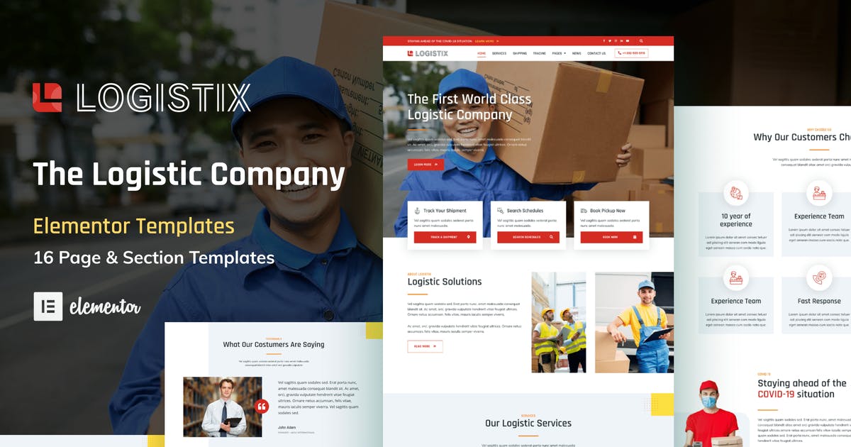 Logistix – Transportation Courier & Logistic Company Elementor Template Kit