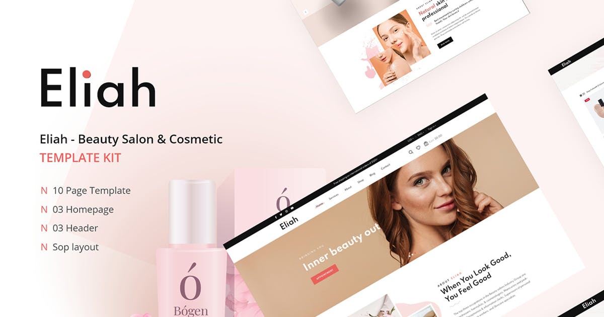 Eliah – Beauty Salon & Cosmetic Elementor Template Kit