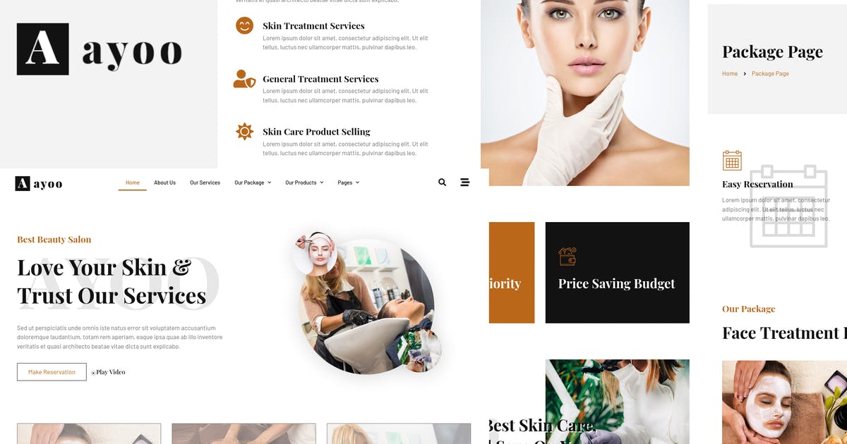 Ayoo – Beauty Salon Services Elementor Template Kits