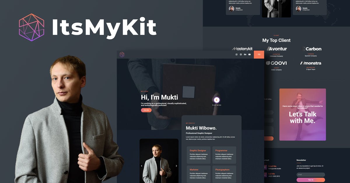 ItsMyKit – Dark Creative Portfolio Elementor Template Kit