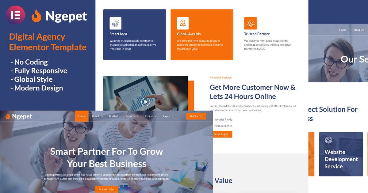 Ngepet – Creative Agency Company Elementor Template Kit