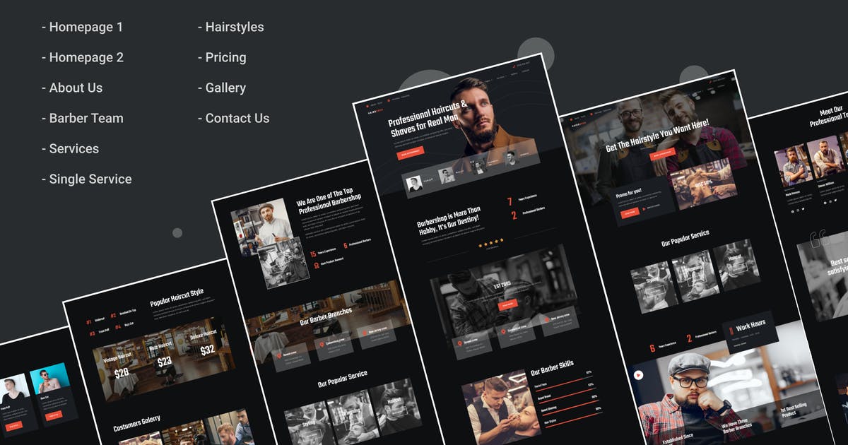Hairbrosh | Barbershop Elementor Template Kit