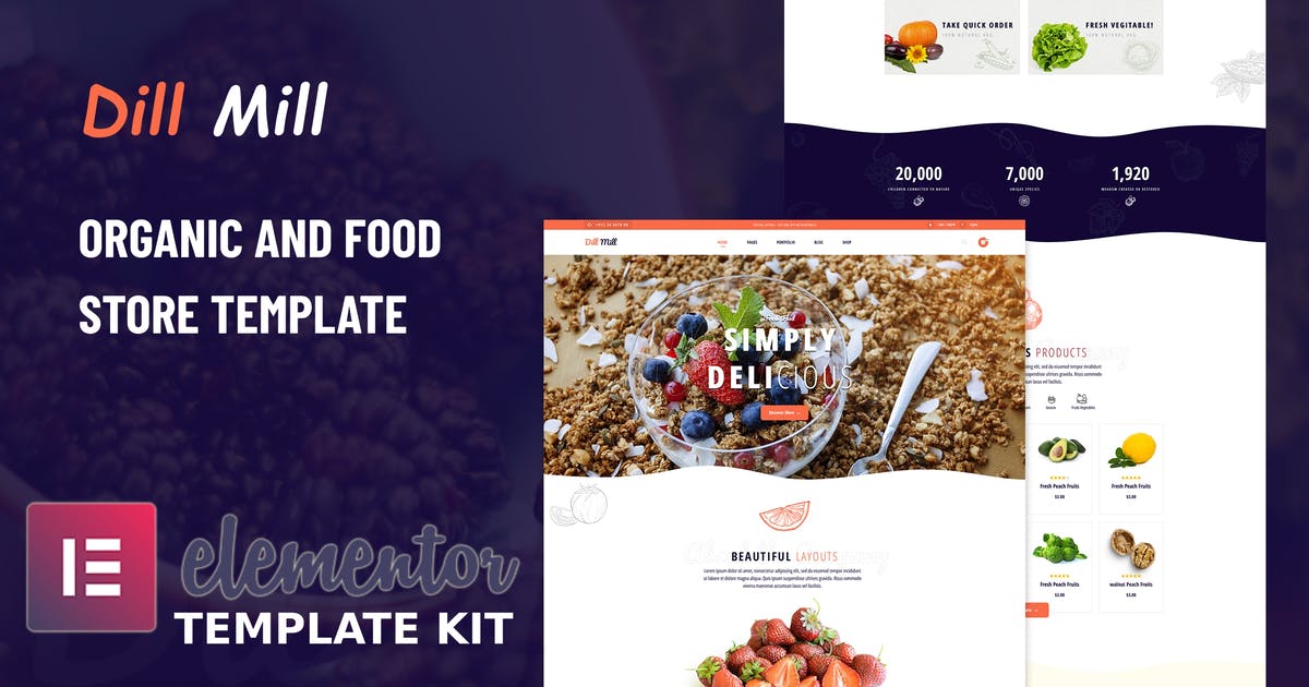 Dillmill – Organic Food Store Elementor Template Kit