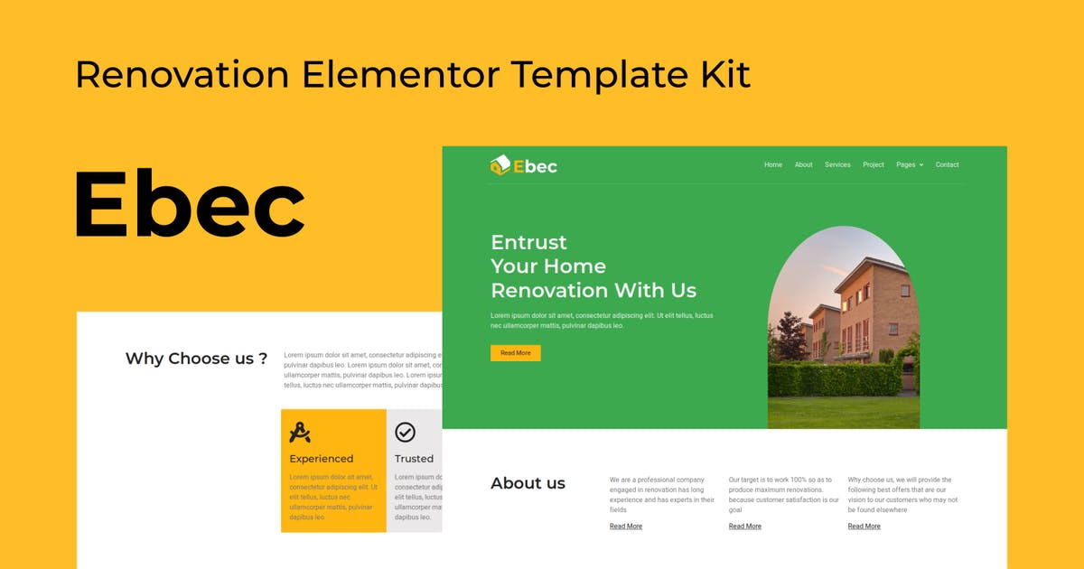 Ebec – Renovation Elementor Template Kit