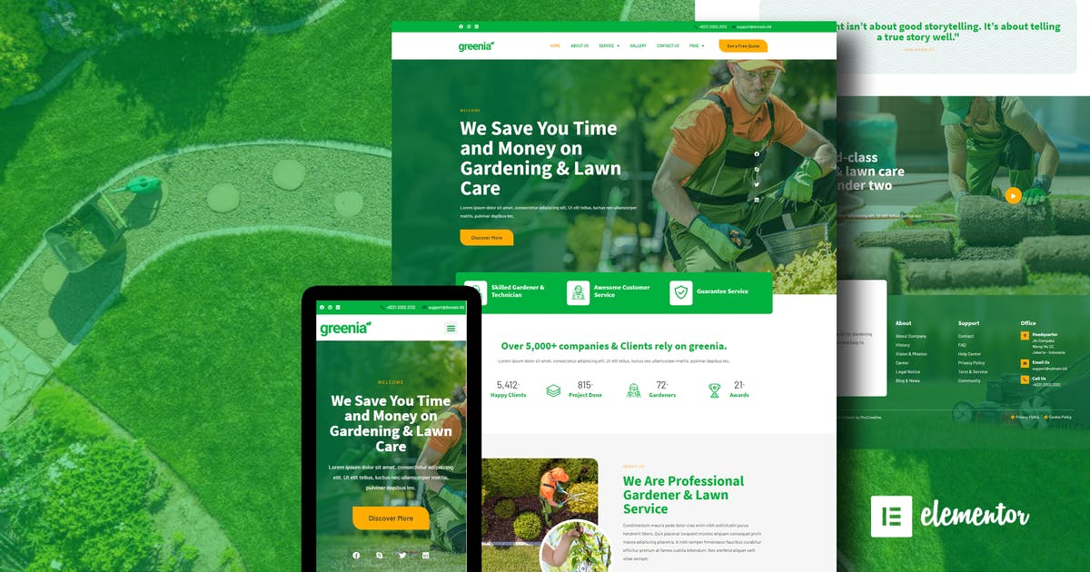 Greenia – Landscape & Gardening Elementor Template Kit