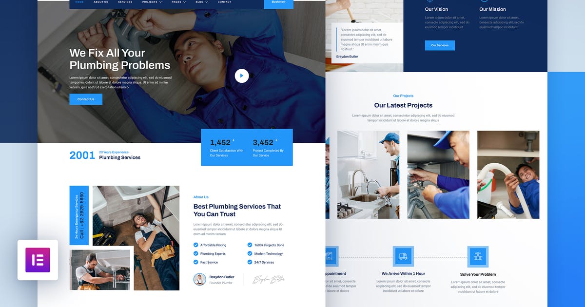 Plumbr – Plumbing Services Elementor Template Kit