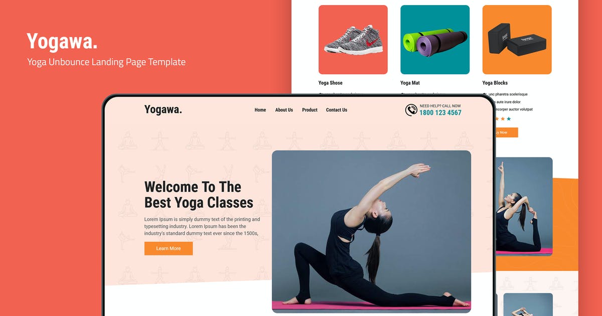 Yogawa – Yoga Unbounce Landing Page Template