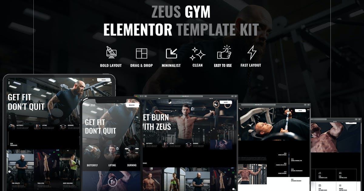 Zeus – Gym & Fitness Elementor Template Kit