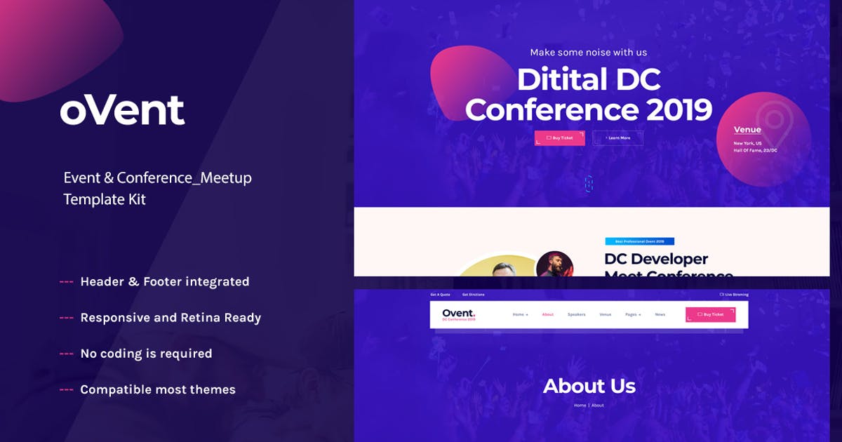 Ovent – Event Conference & Meetup Elementor Template Kit