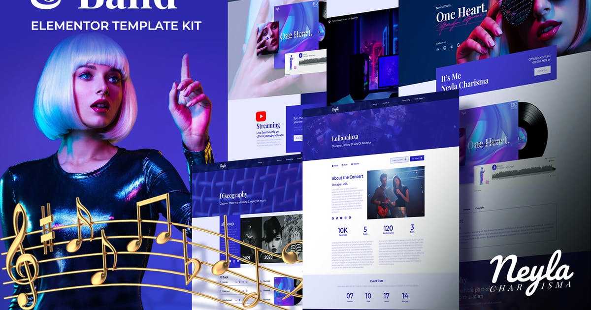 Neyla – Musician & Band Elementor Template Kit