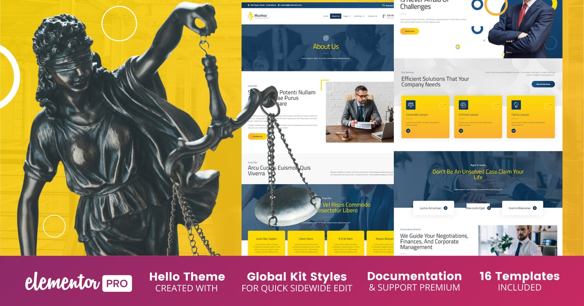 Munhoz – Law Firm & Attorneys Elementor Template Kit