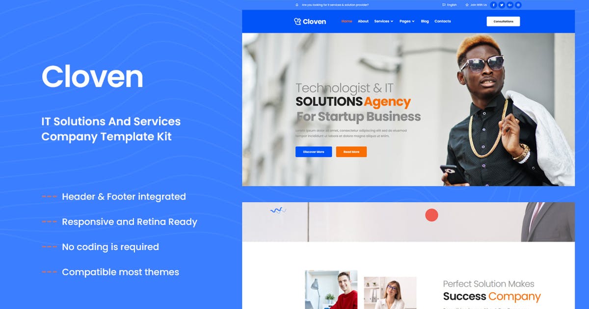 Cloven – IT Solutions &Services Company Elementor Template Kit