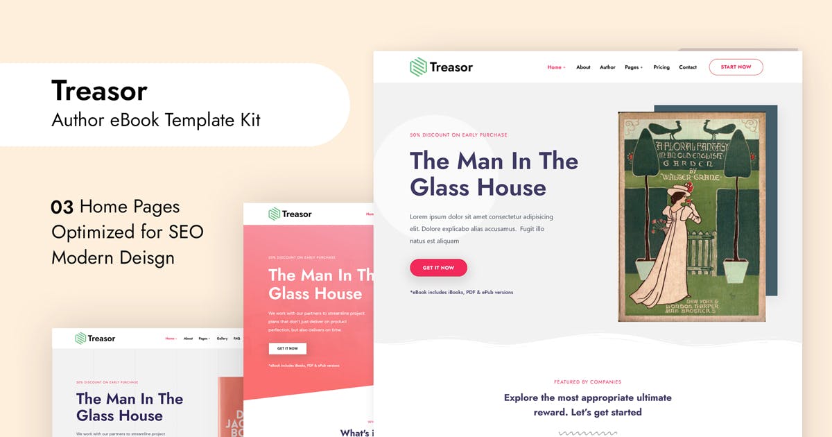 Treasor – Author eBook Elementor Template Kit