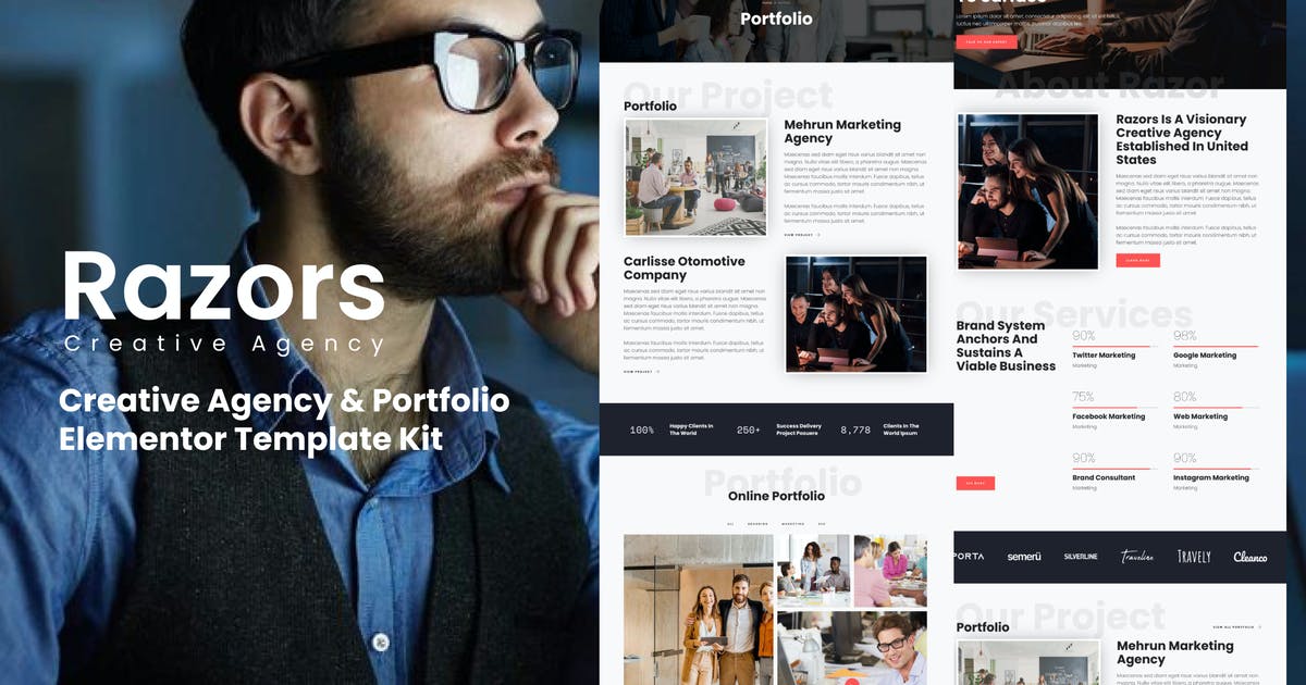Razors – Creative Agency & Portfolio Elementor Template Kit