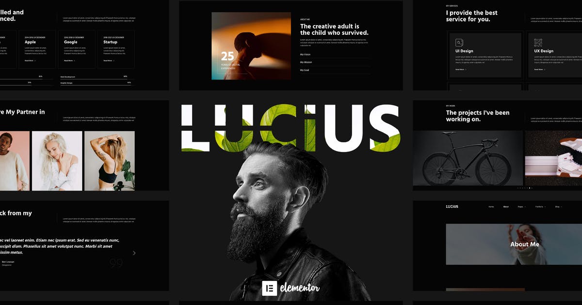 Lucius – Personal Portfolio Elementor Template Kit