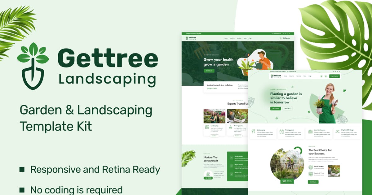 Gettree – Garden & Landscaping Elementor Template Kit