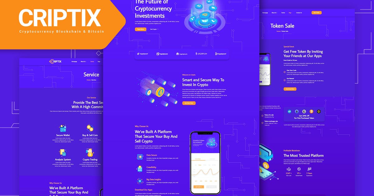 Criptix – Cryptocurrency Blockchain & Bitcoin Elementor Template Kit