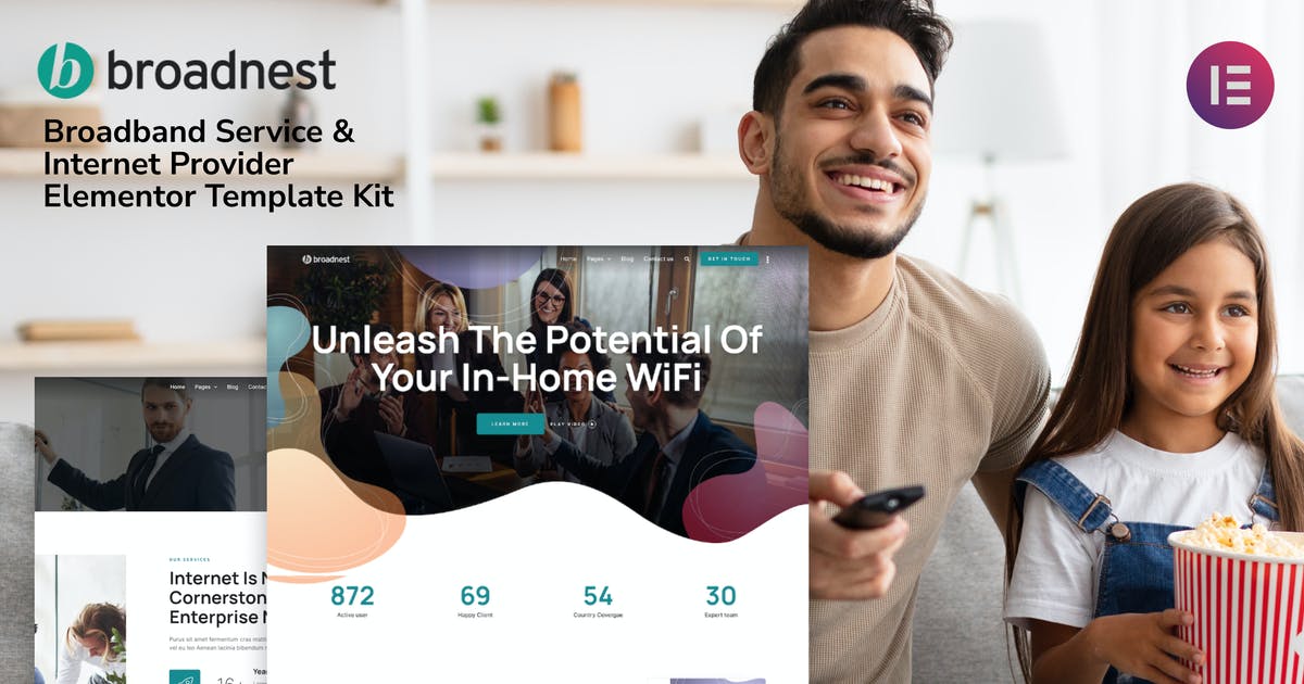 Broadnest – Broadband Service & Internet Provider Template Kit