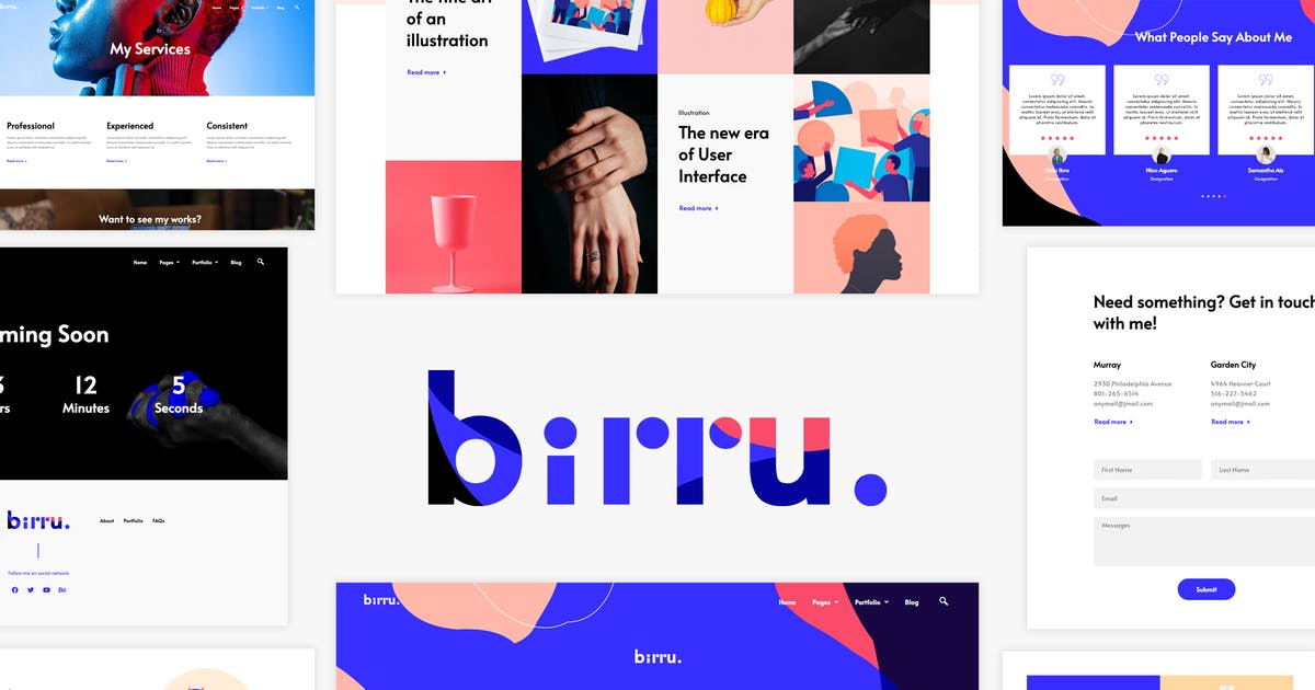 Birru – Simple Portfolio Elementor Template Kit