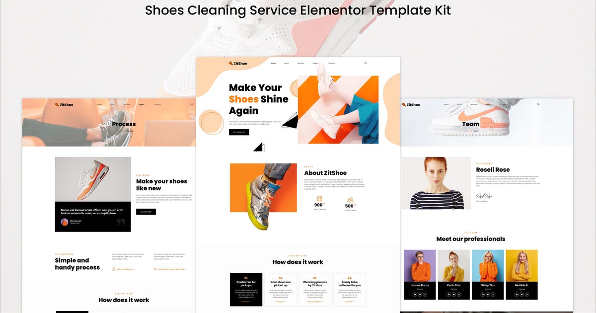 Zitshoe – Shoes Cleaning Service Elementor Template Kit