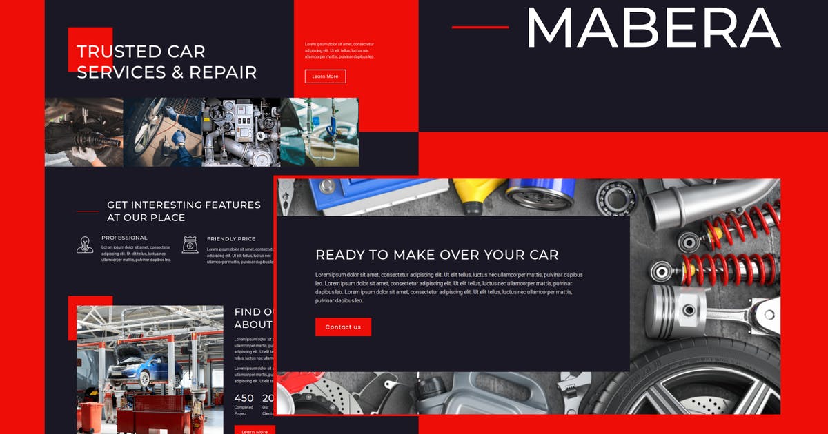Mabera – Car Service & Repair Elementor Template Kit