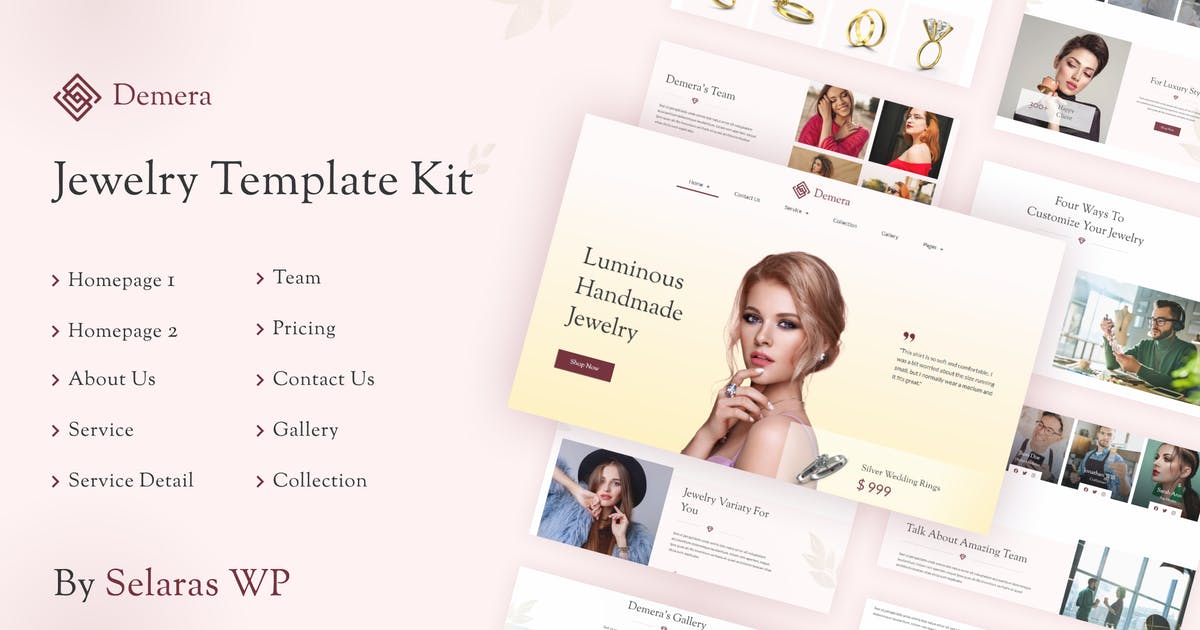 Demera | Jewelry Elementor Template Kit