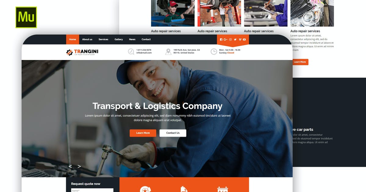 Trangini – Car Repair Muse Template