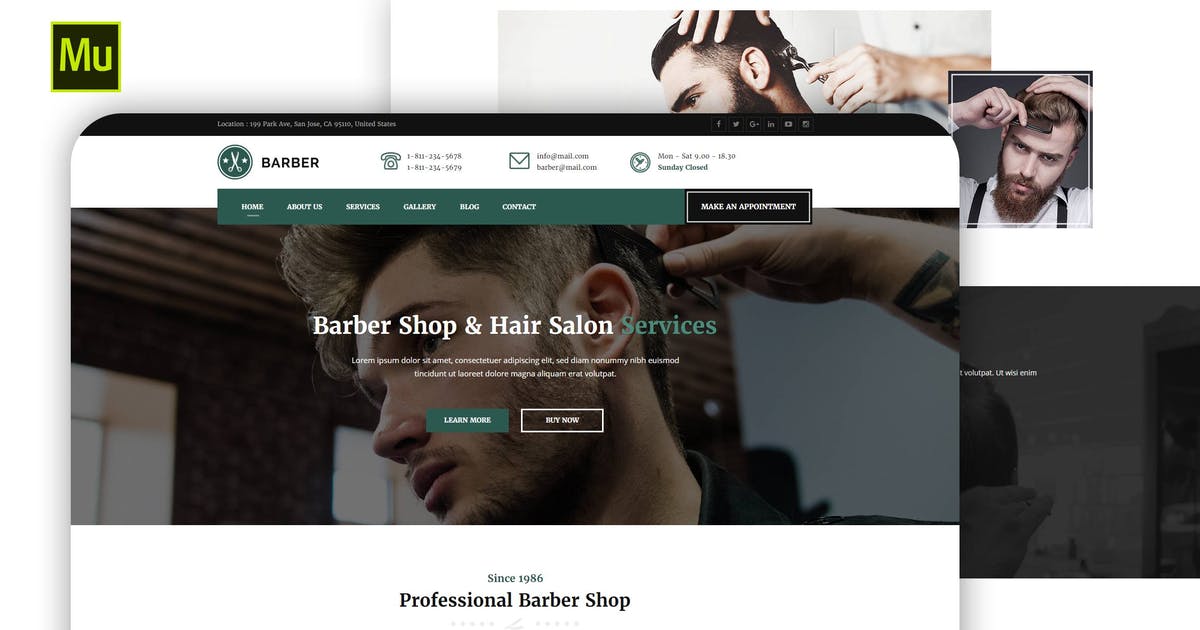 Responsive Barber Shop and Hair Salon