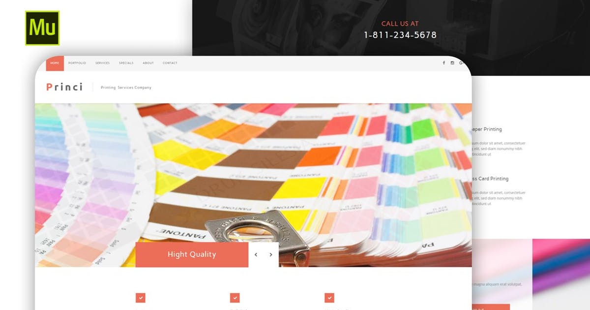 Princi – Printing Services Muse Template