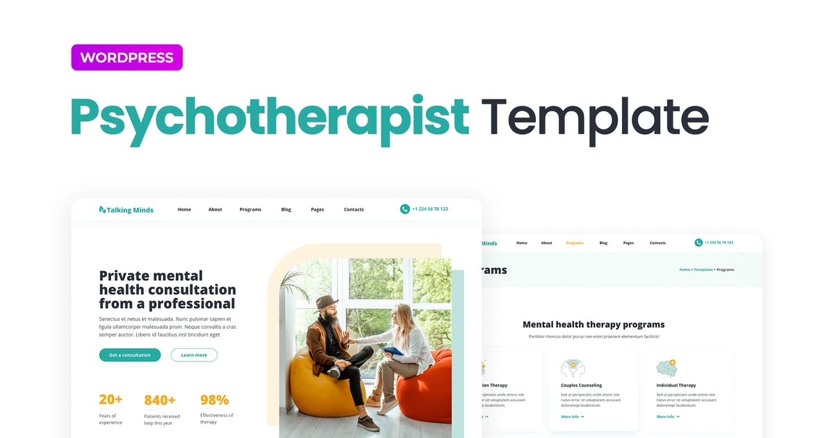 Talking Minds – Psychotherapist Elementor Template Kit