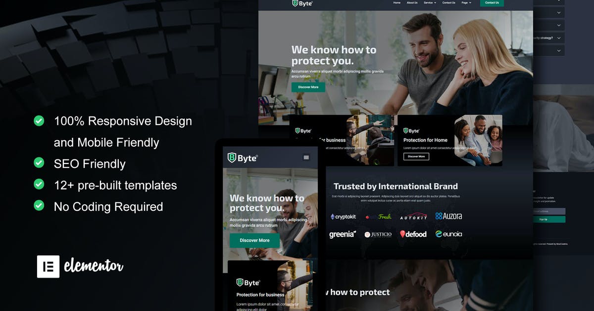 Byte – Cyber Security Business Elementor Template Kit