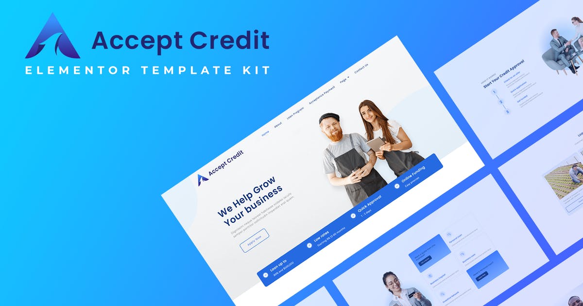 Accept Credit – Financial Services Elementor Template kit